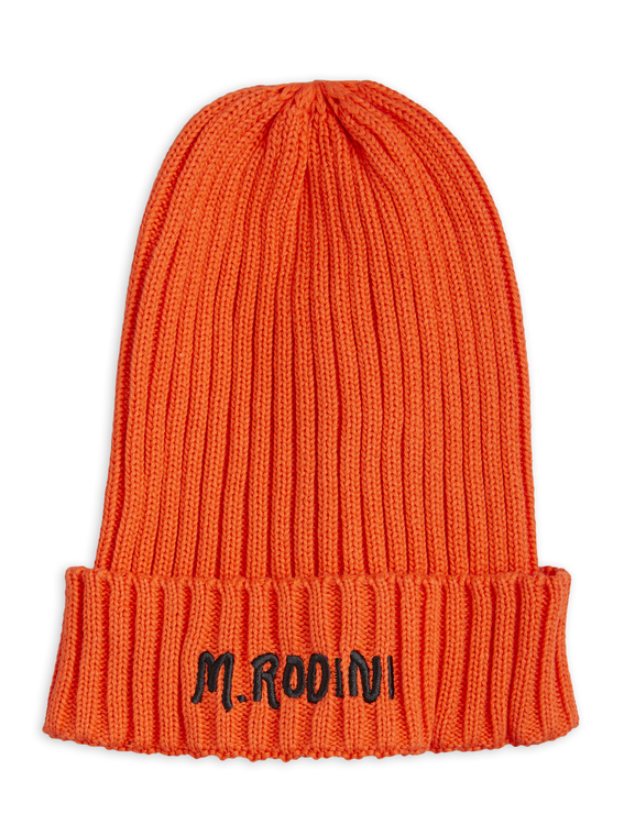 Mini Rodini - Fold Up Rib Hat, Red