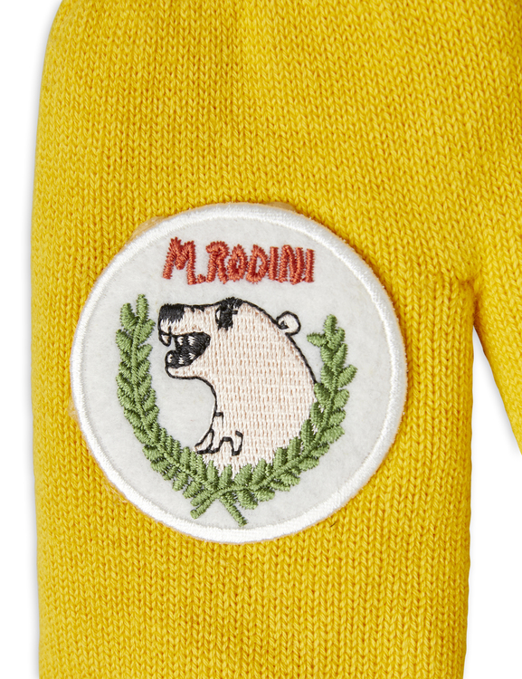 Mini Rodini - Polar Bear Knitted Mittens, Yellow