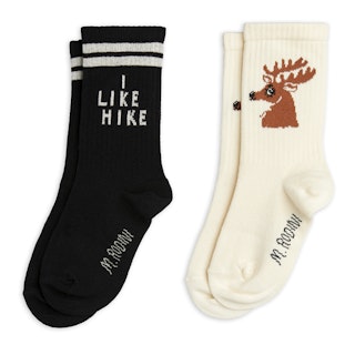 Mini Rodini - Hike + Deer Socks 2-pack, Black