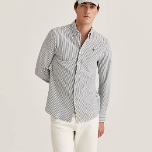 Morris - Ivory BD Striped Jersey Shirt
