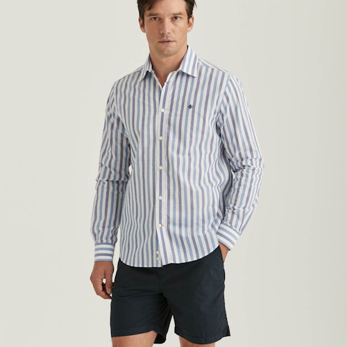 Morris - Summer Stripe Shirt, Blue