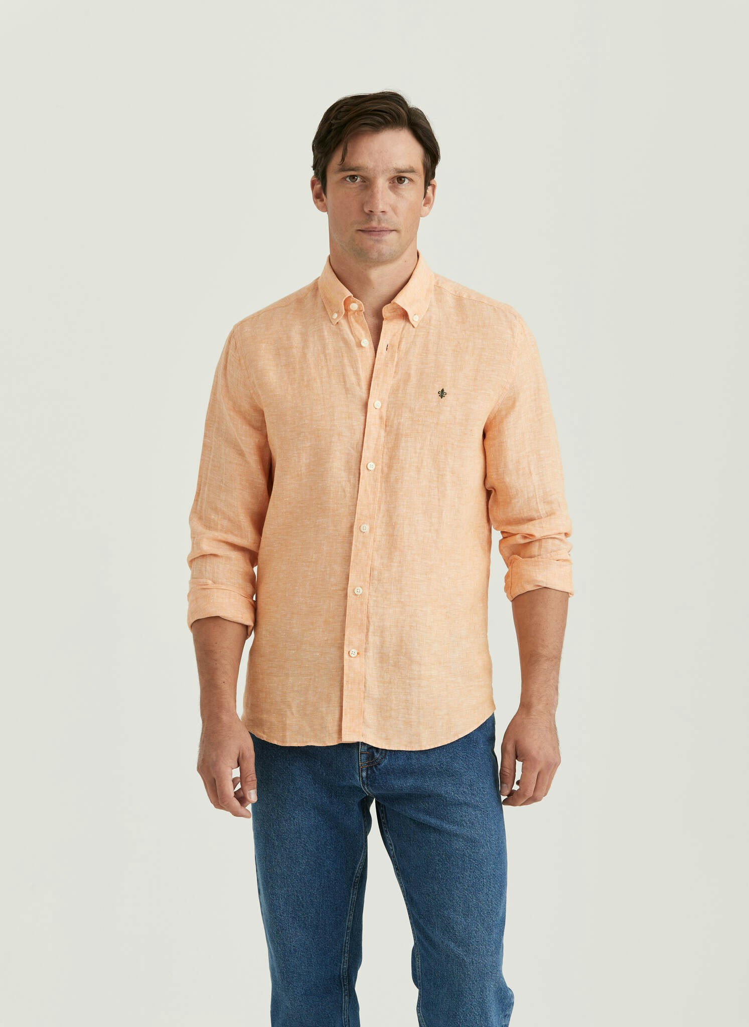 Morris - Douglas Linen Shirt, Orange