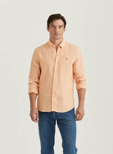 Morris - Douglas Linen Shirt, Orange