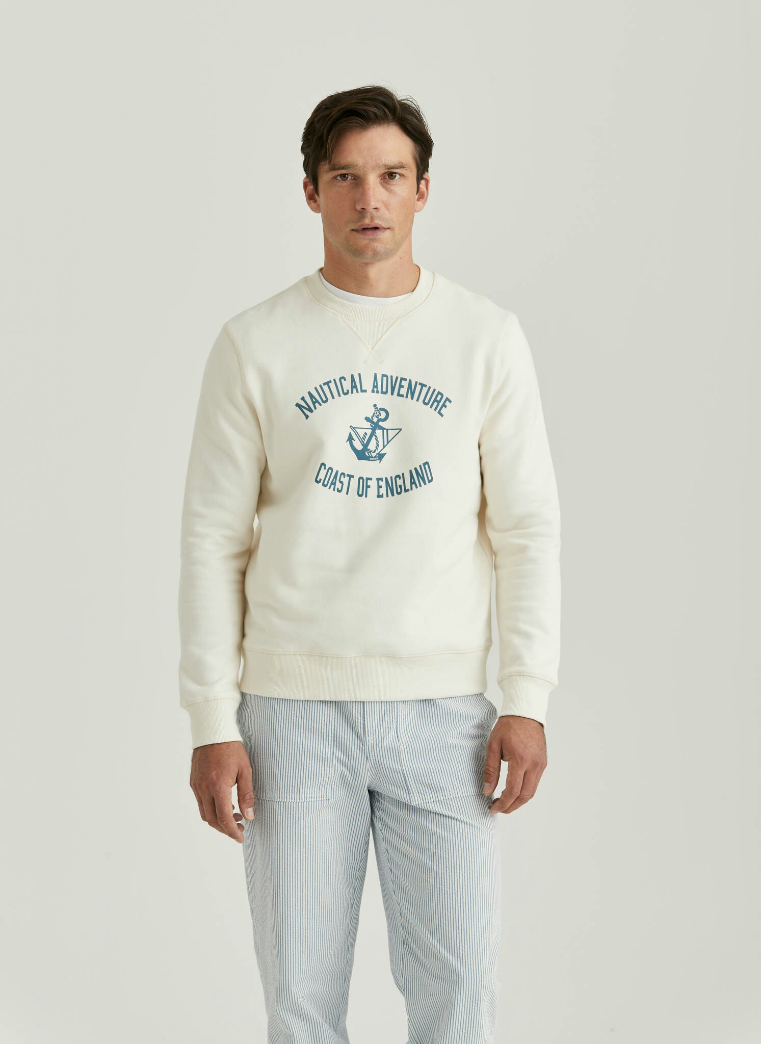 Morris - Navy Sweatshirt, Offwhite
