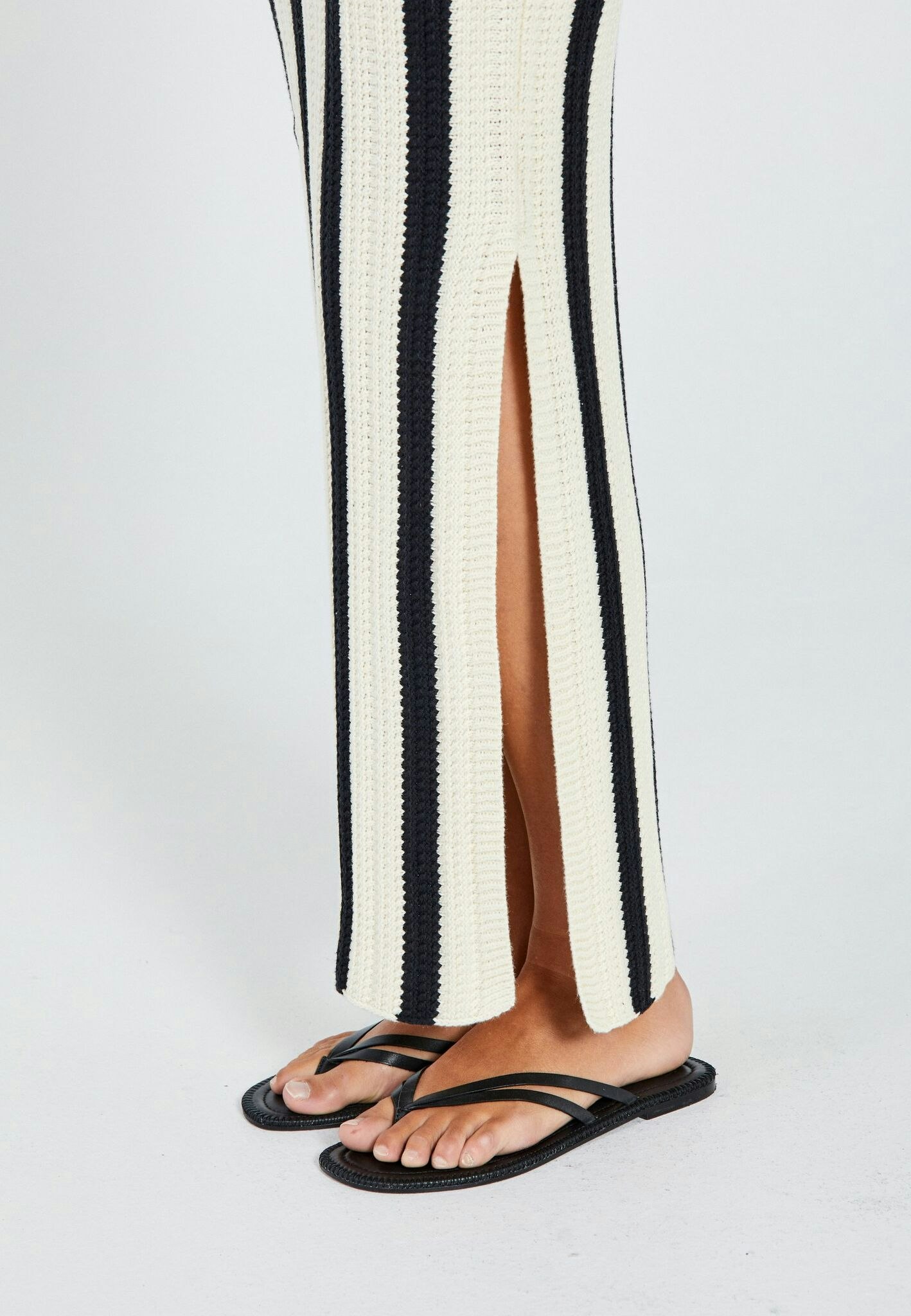 NORR - Stilla Blocking Knit Skirt (Black Stripe)