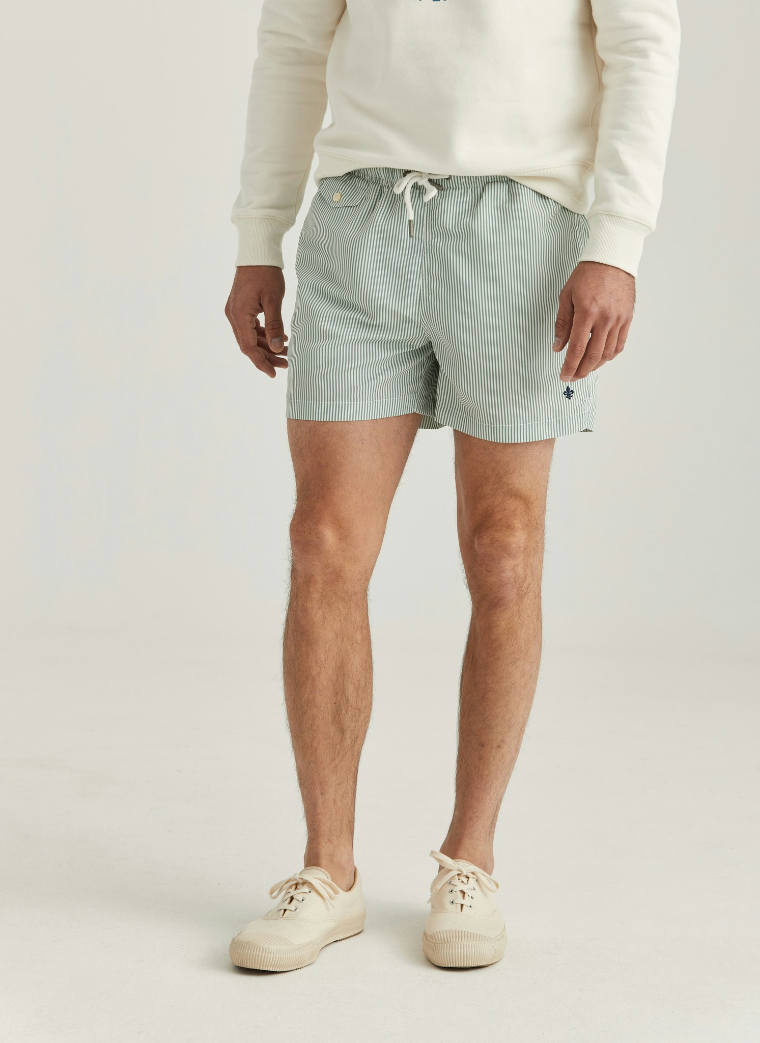 Morris - Stripe Bathing Trunks, Green