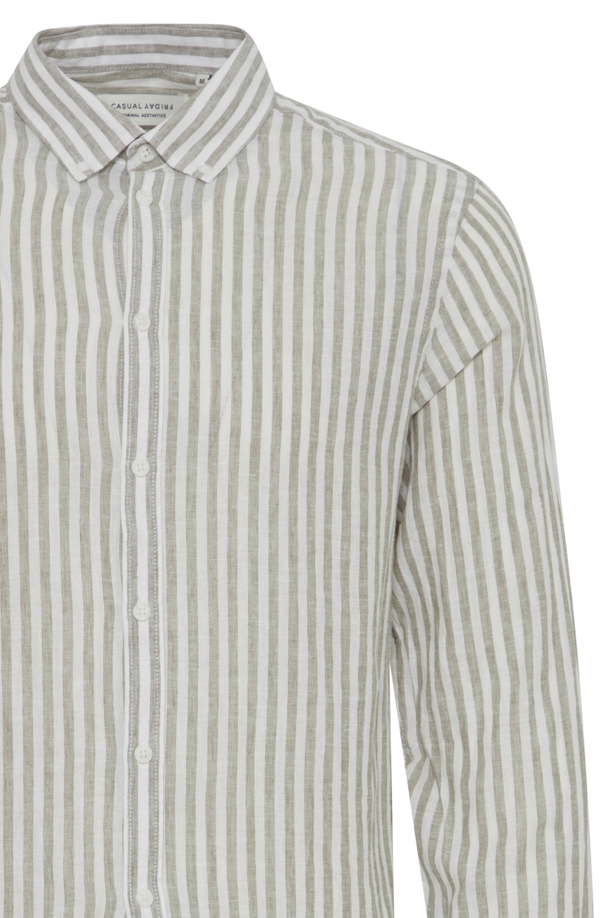 CF - Anton LS BD Striped Linen Mix Shirt (Vetiver)