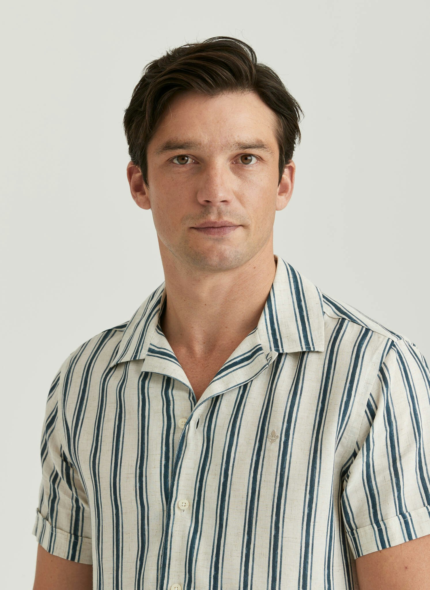 Morris - Printed Short Sleeve Shirt, Blue