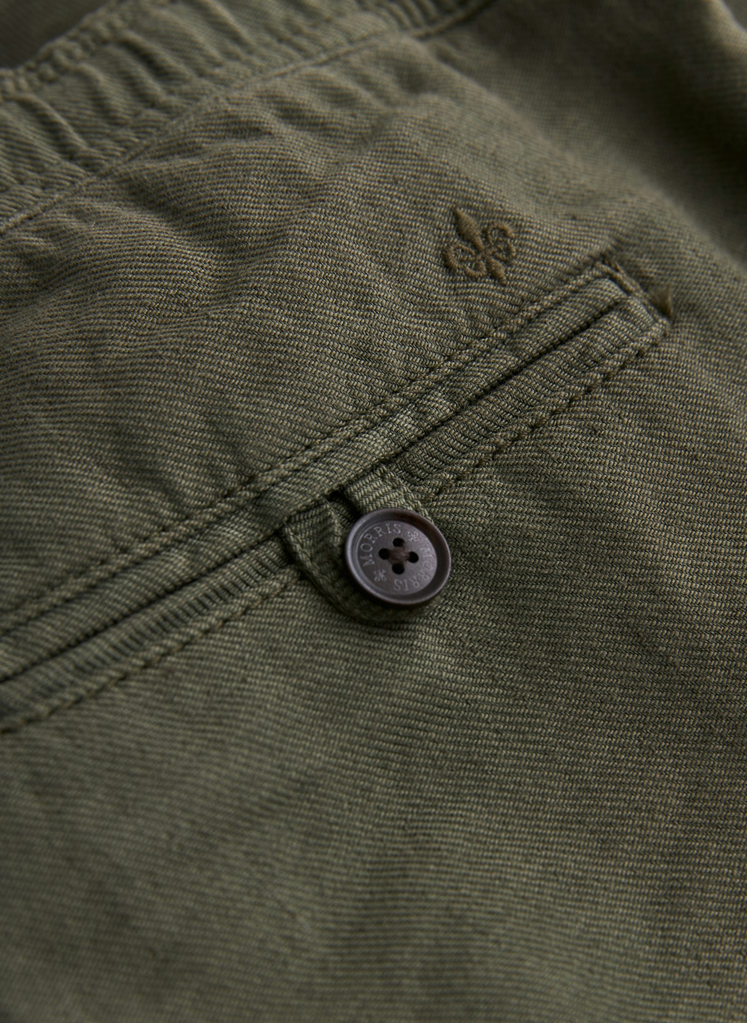 Morris - Fenix Linen Shorts, Olive