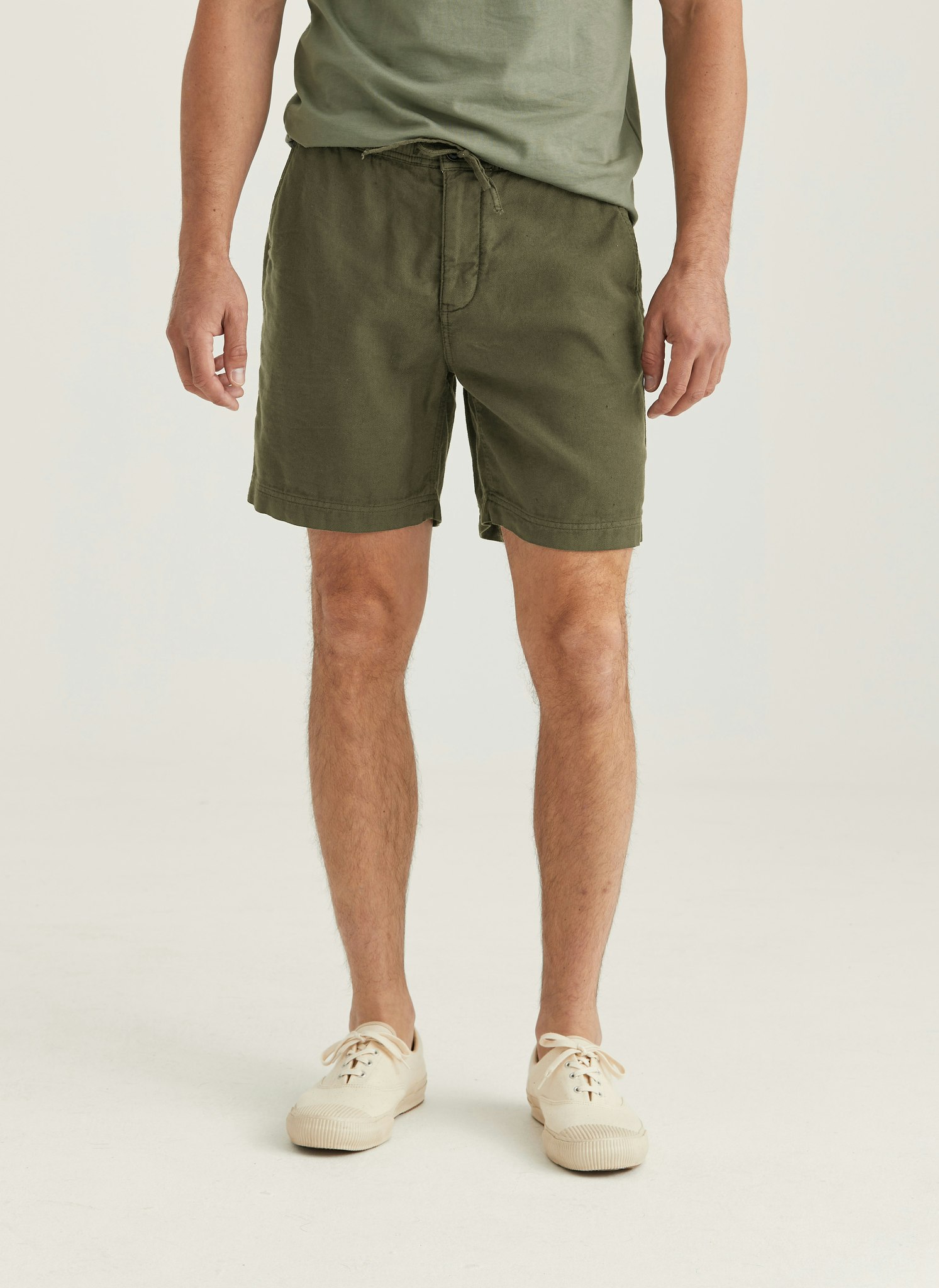 Morris - Fenix Linen Shorts, Olive