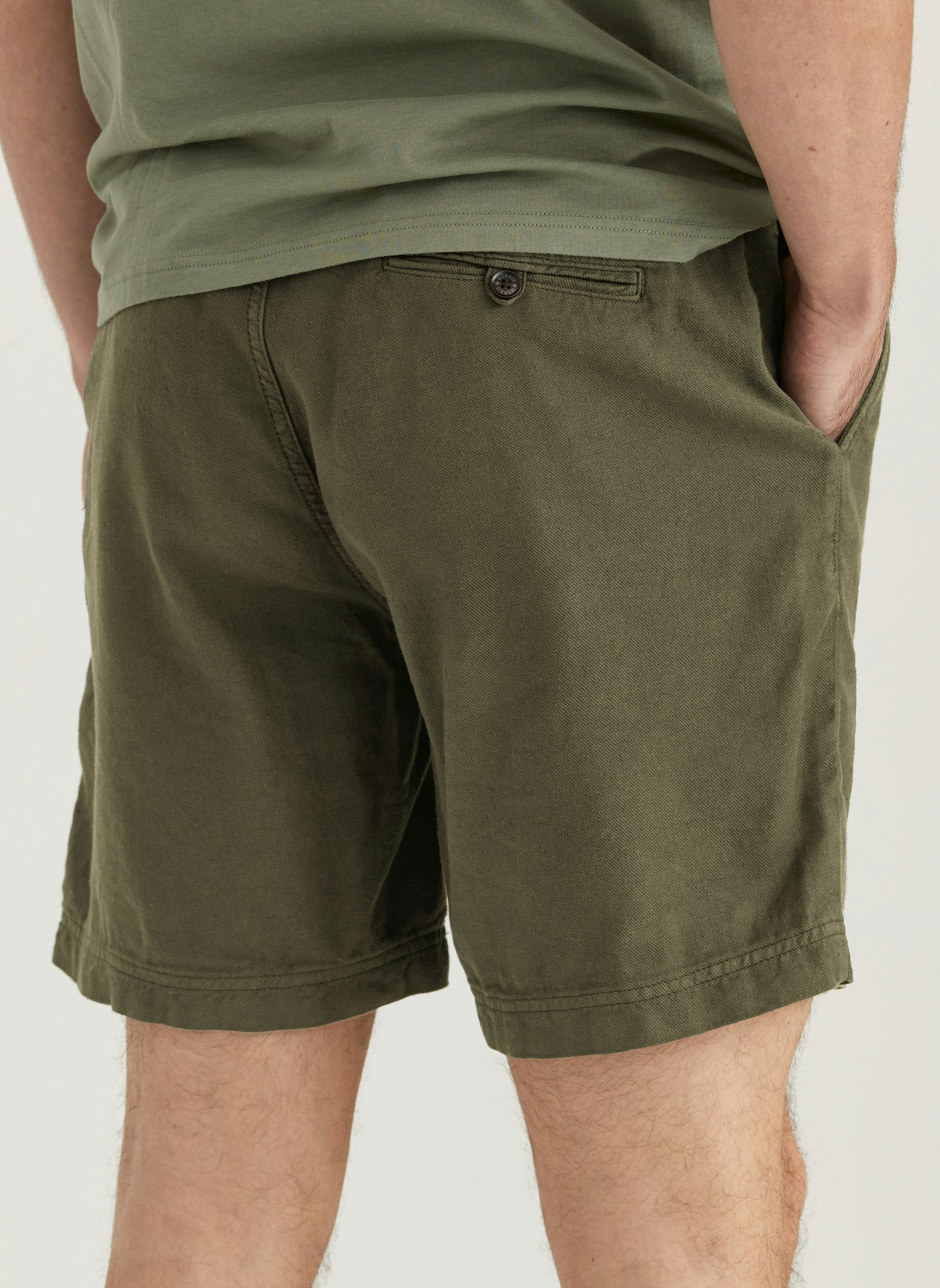 Morris - Fenix Linen Shorts, Olive