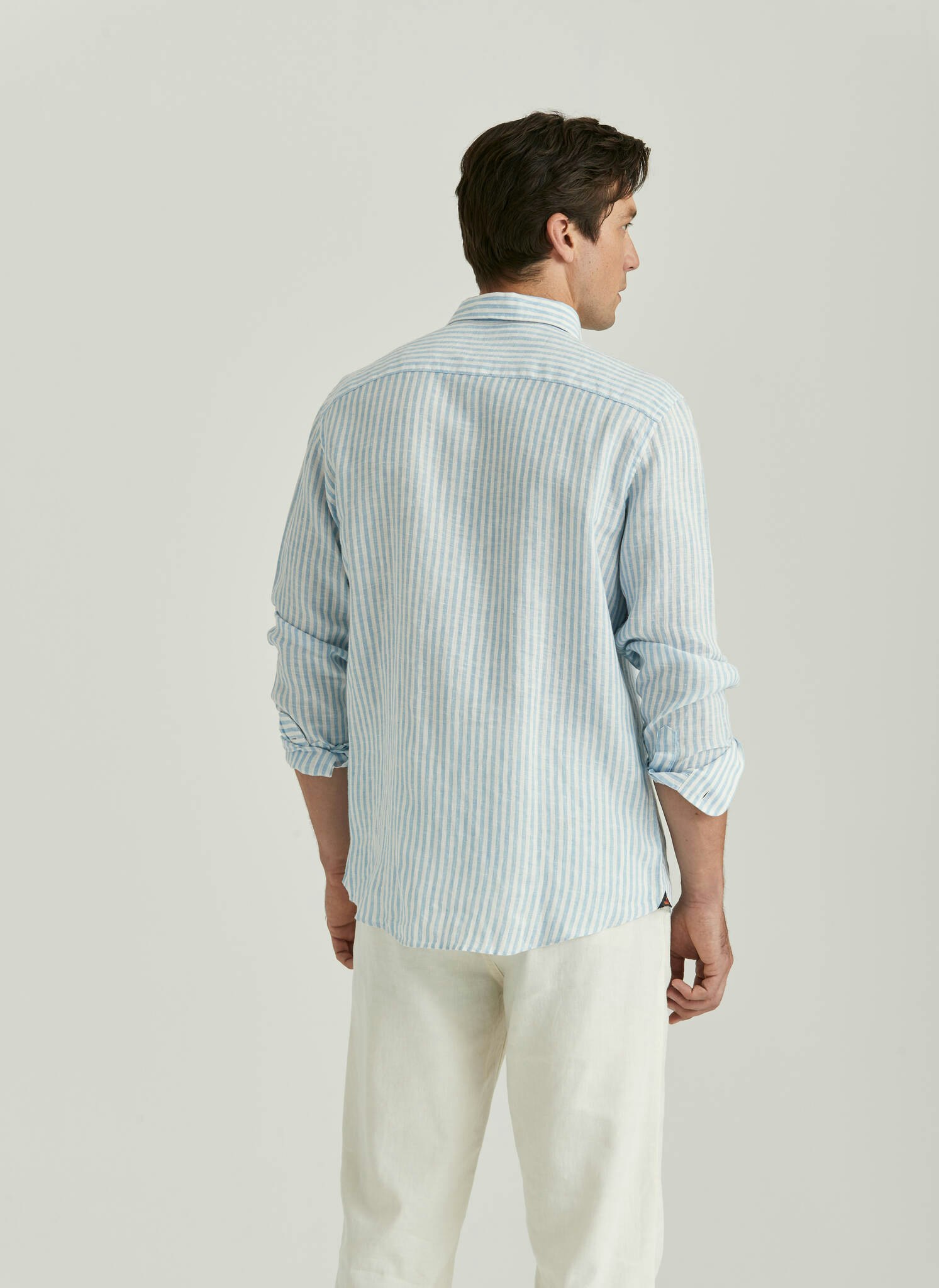 Morris - Douglas Linen Stripe, Blue