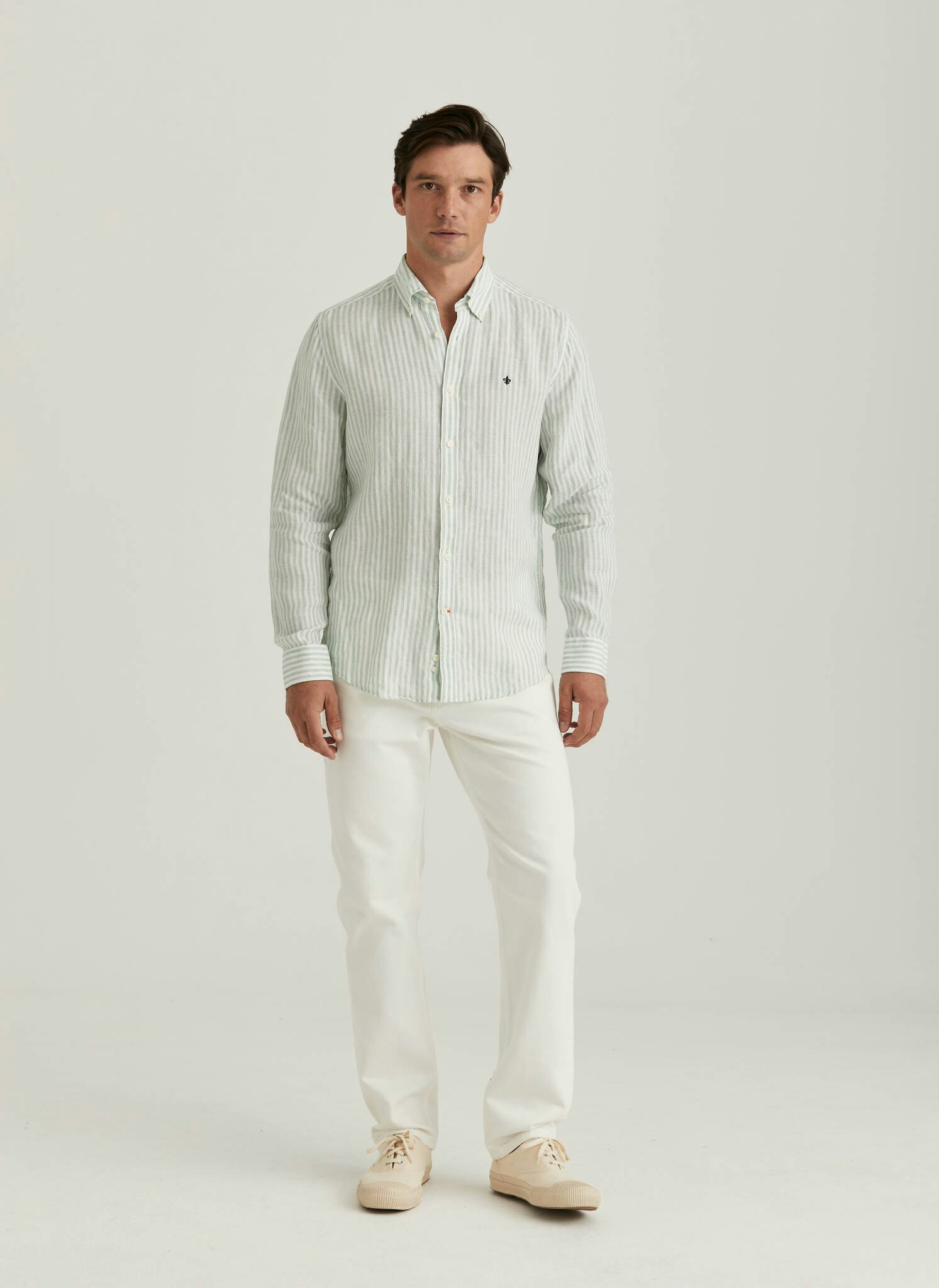 Morris - Douglas Linen Stripe, Green
