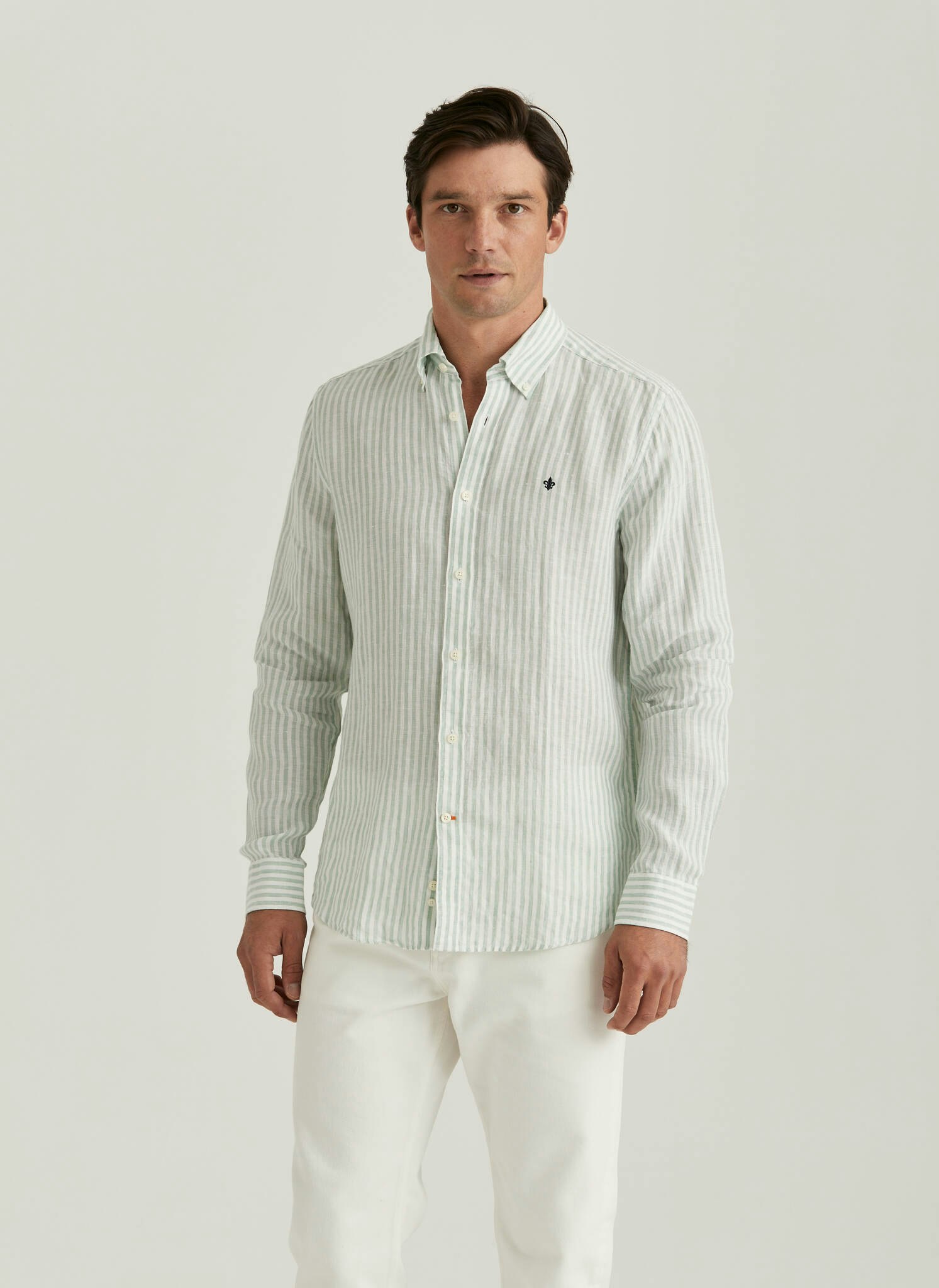 Morris - Douglas Linen Stripe, Green