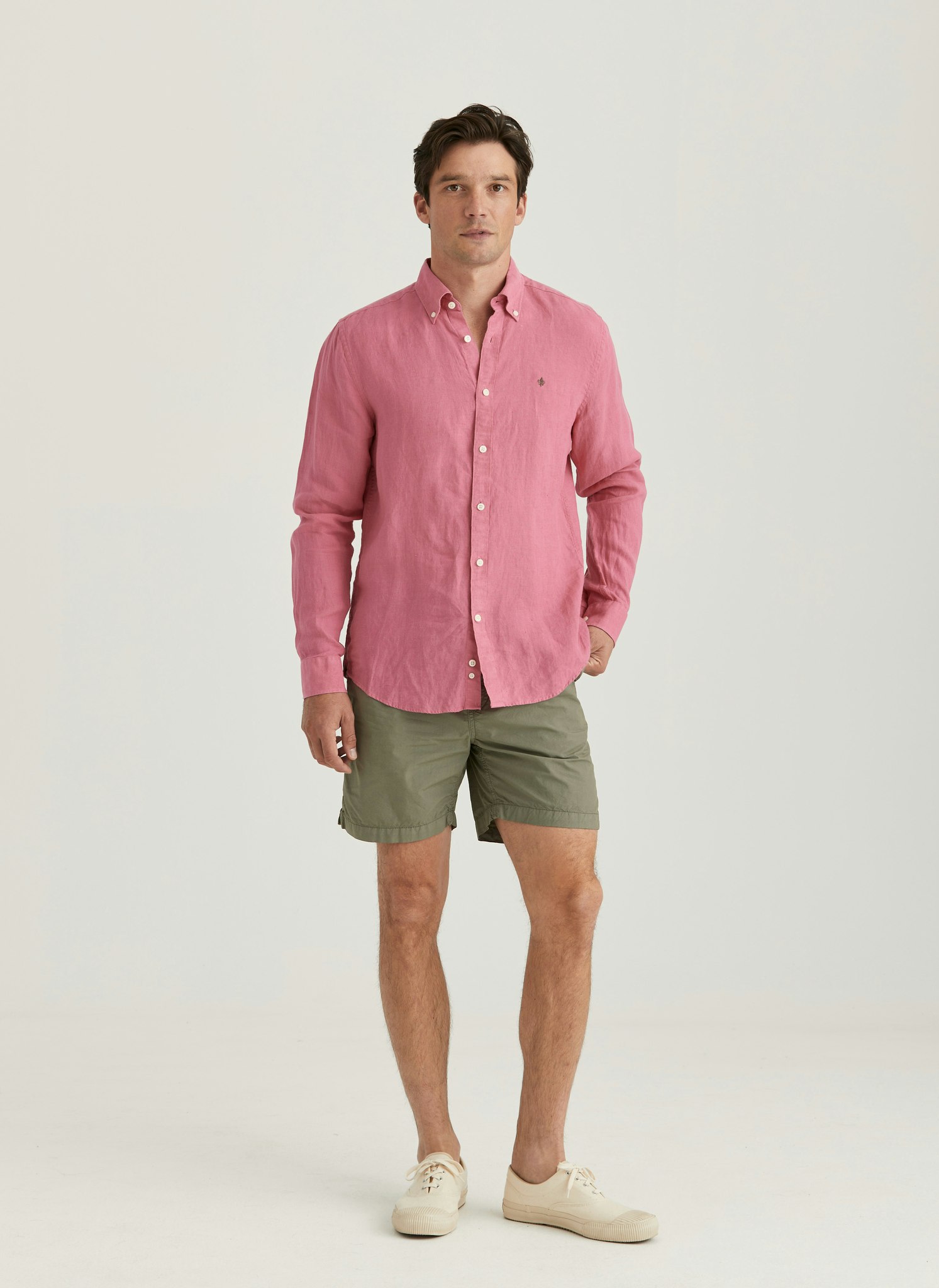 Morris - Douglas Linen Shirt, Cerise