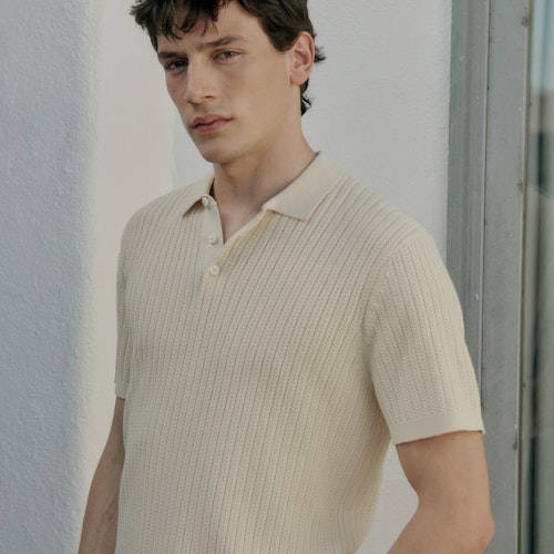 CF - Karl Structured Knit Polo, Sand
