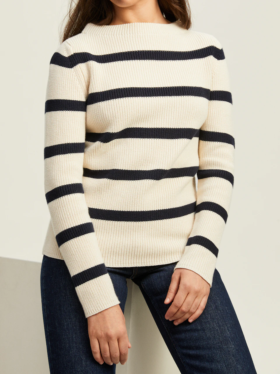 Boomerang - Leonie Organic Cotton Sweater Stripe, Offwhite