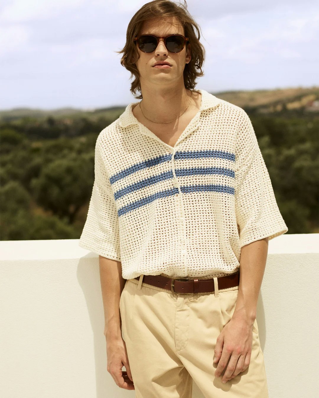 Maison Labiche - Crochète Beuret Shirt, Cream Azur