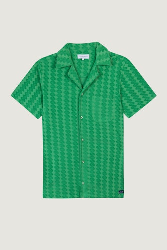 Maison Labiche - Devoured Terry Cloth Germain Shirt, Cactus Green