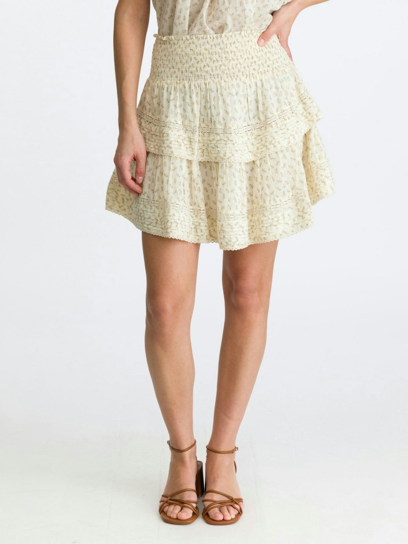 Neo Noir - Kenia Basic Blossom Skirt (Creme)