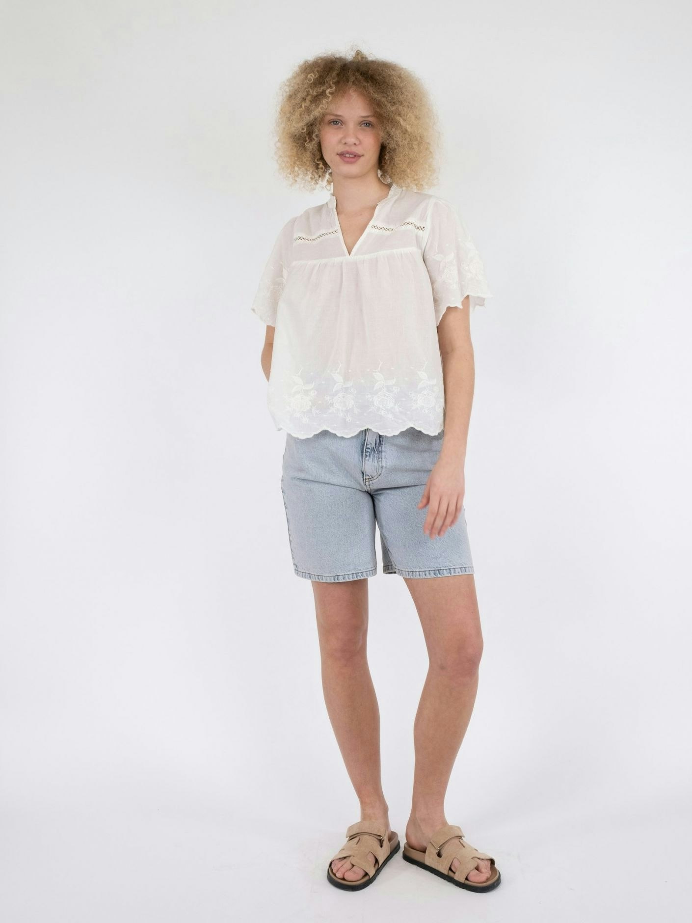 Neo Noir - Micheline Emb Blouse (Offwhite)