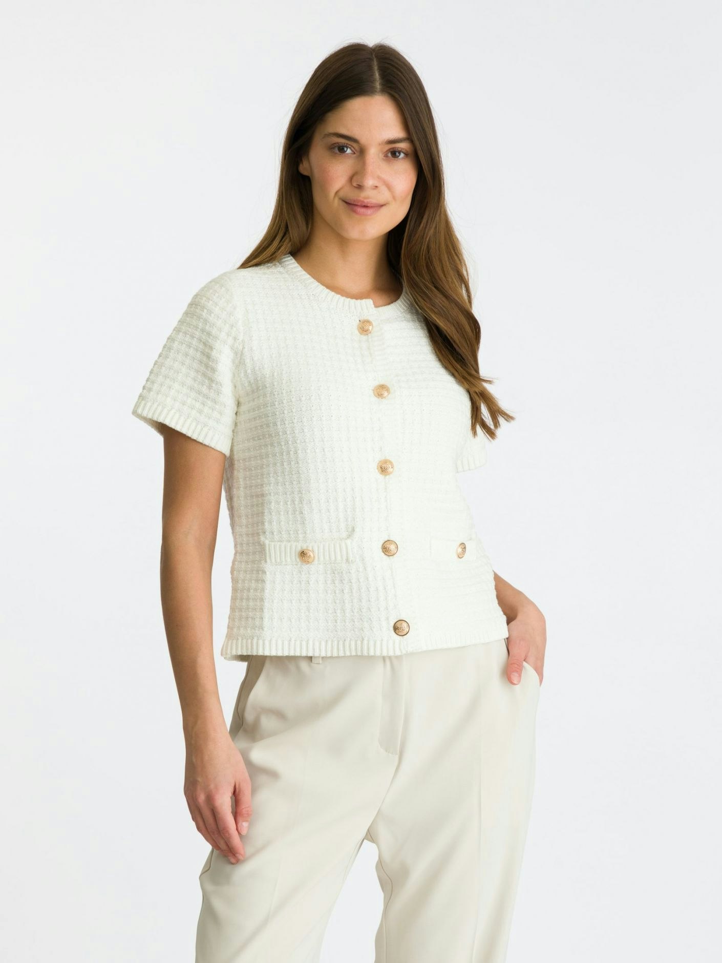 Neo Noir - Masha Knit Cardigan (White)