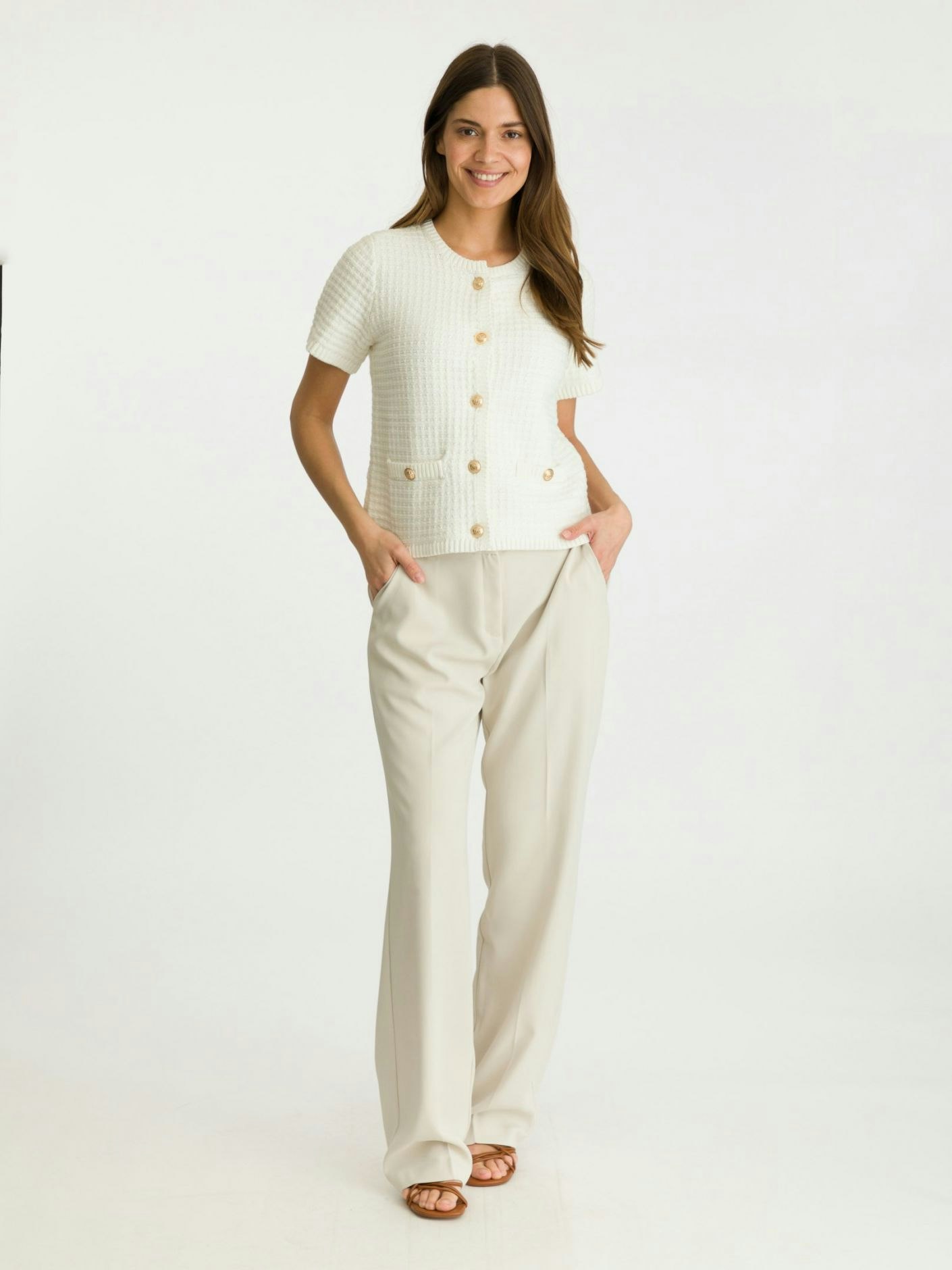 Neo Noir - Masha Knit Cardigan (White)