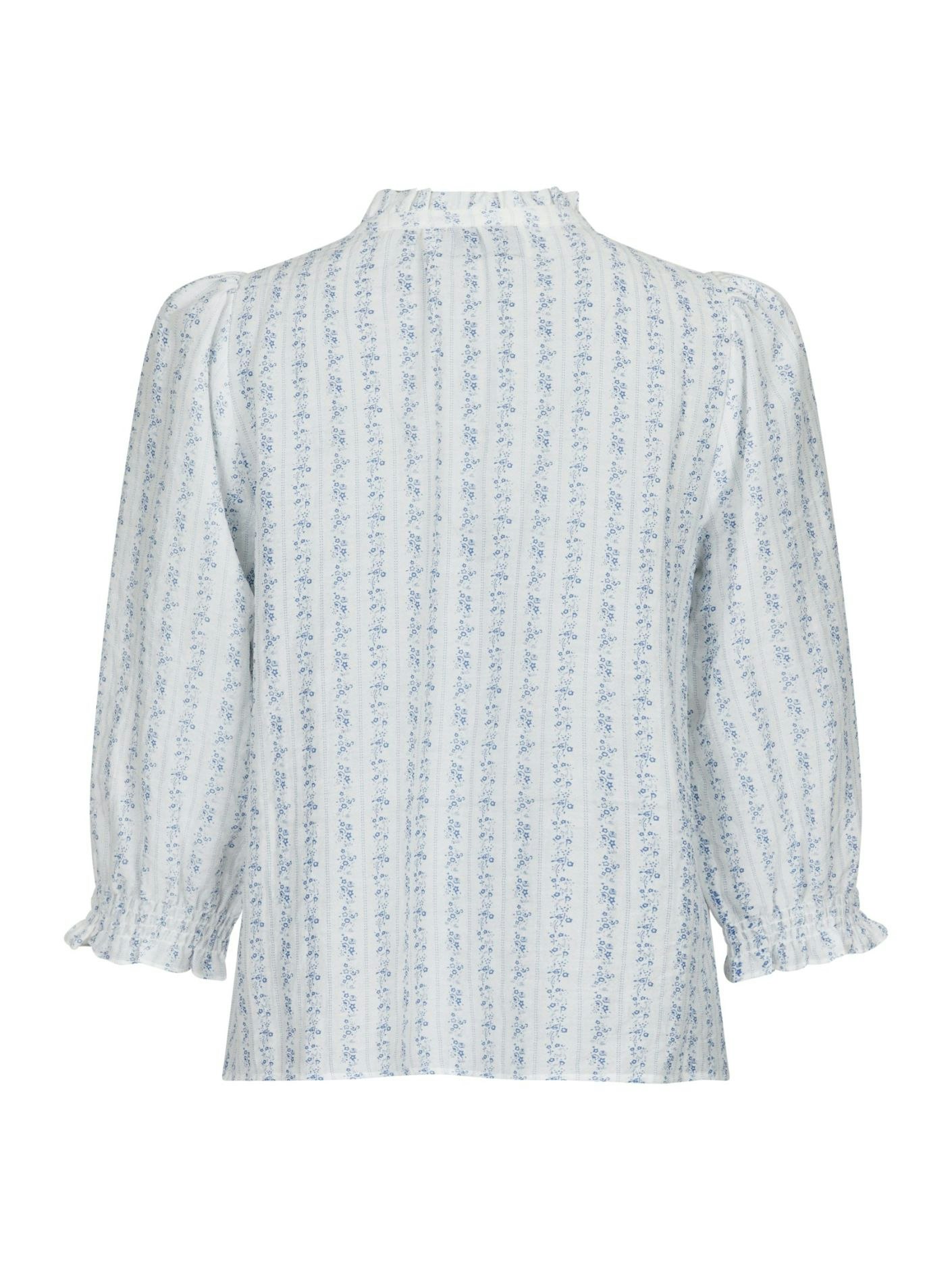 Neo Noir - Carlie Flower Stripe Blouse (Blue)