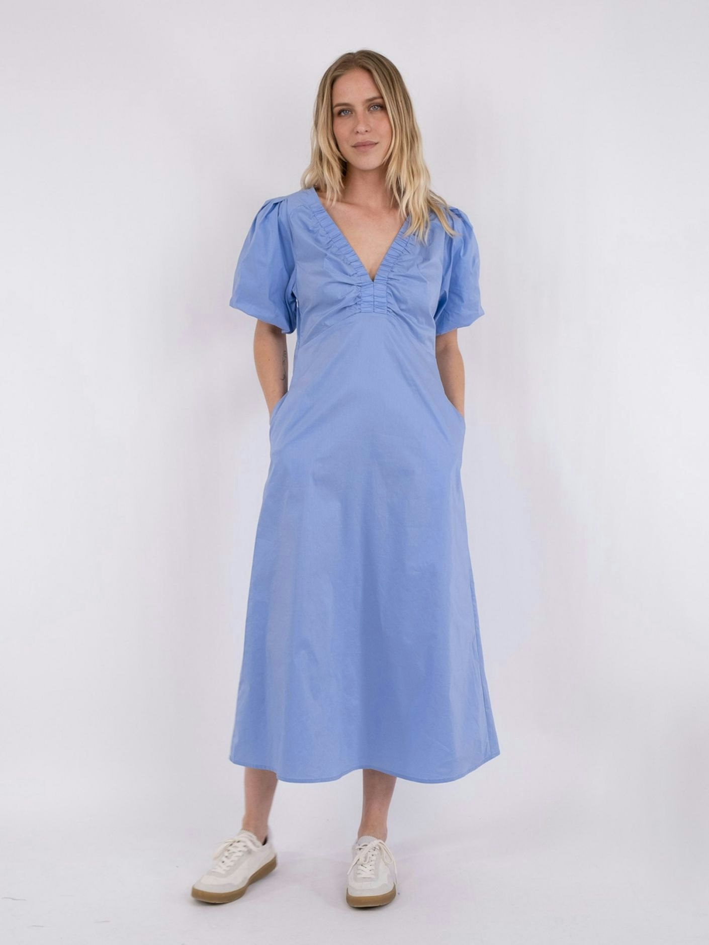Neo Noir - Illana Poplin Dress (Sky Blue)
