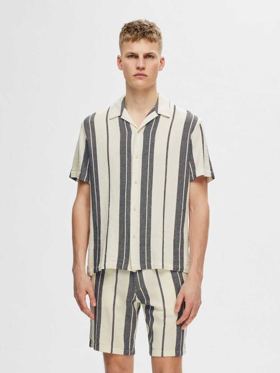 Selected Homme - West Shirt SS Resort Camp (Bright White Stripes)