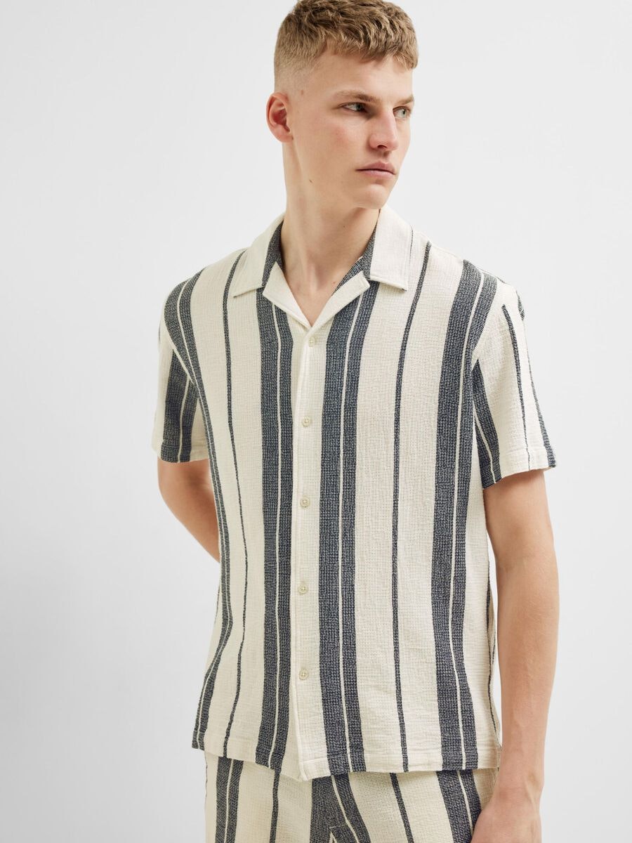 Selected Homme - West Shirt SS Resort Camp (Bright White Stripes)