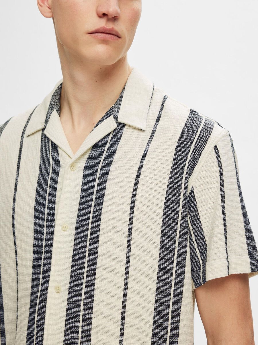 Selected Homme - West Shirt SS Resort Camp (Bright White Stripes)