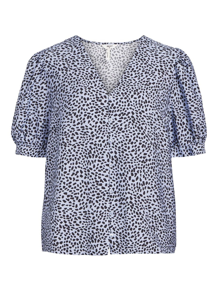 Object - OBJJACIRA S/S V-NECK TOP (Brunnera Blue)