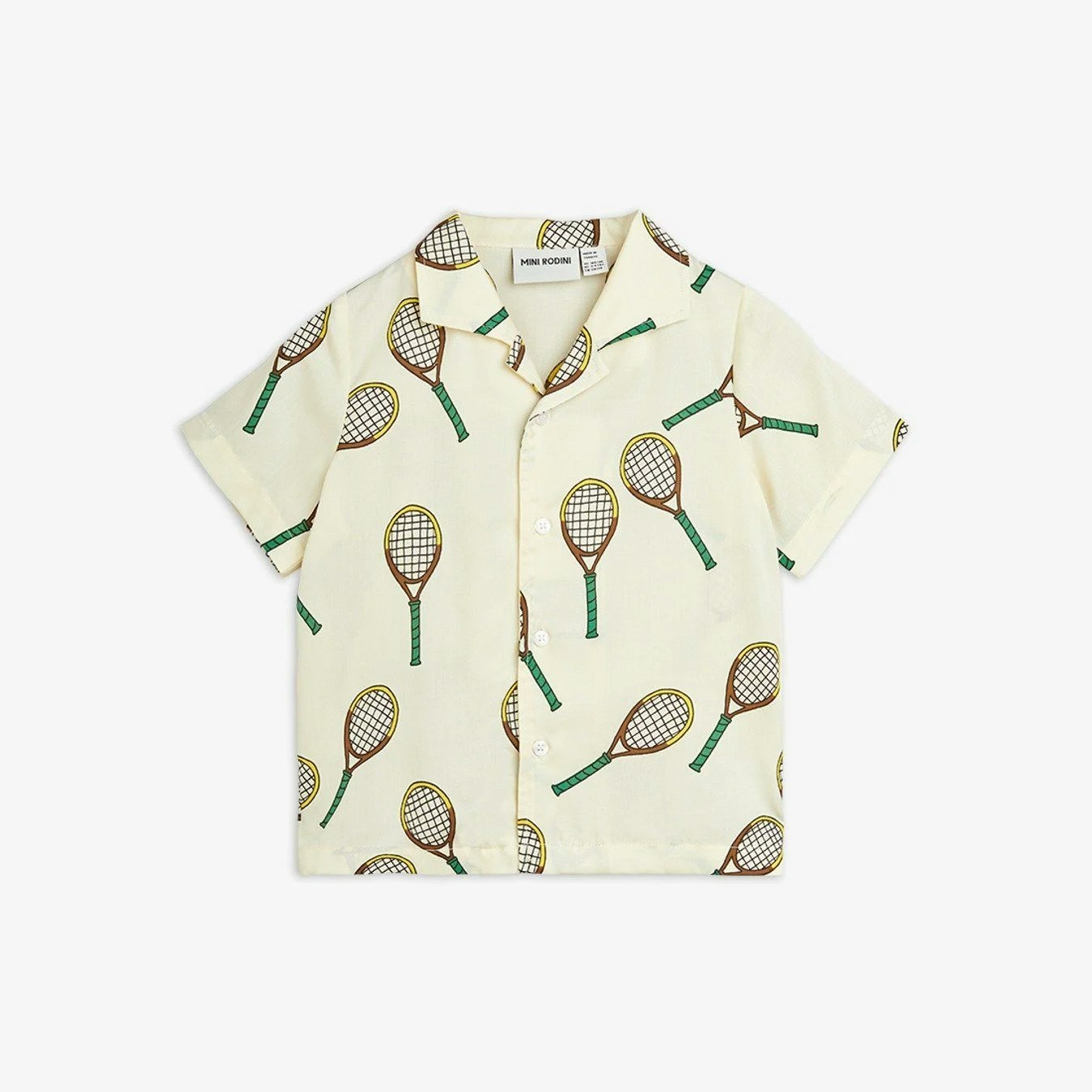 Mini Rodini - Tennis aop woven ss shirt (Offwhite)