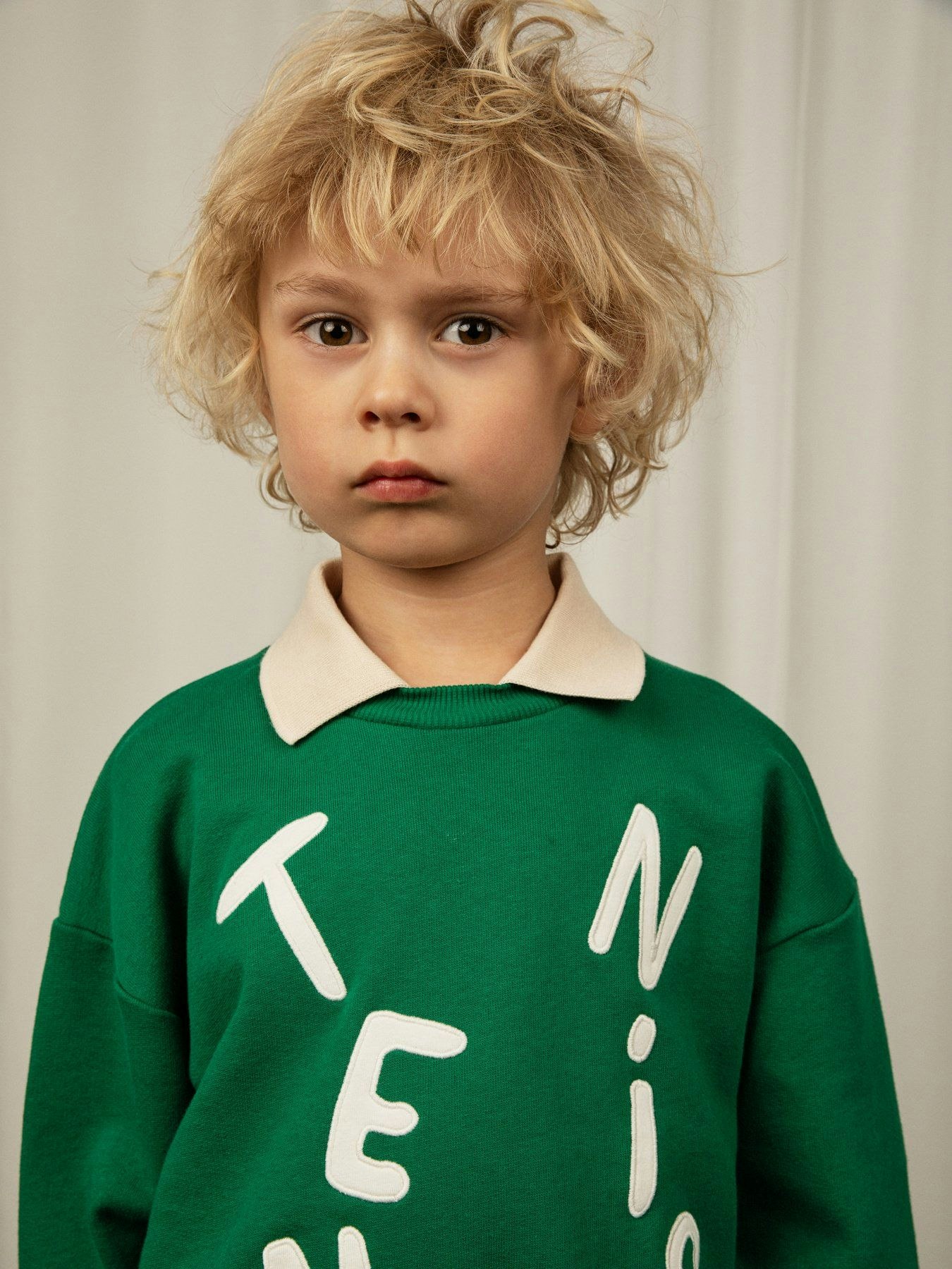 Mini Rodini - Tennis application collar sweatshirt (Green)