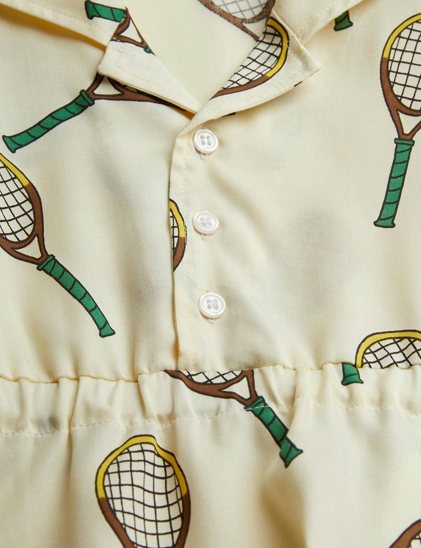 Mini Rodini - Tennis aop woven ls dress (Offwhite)