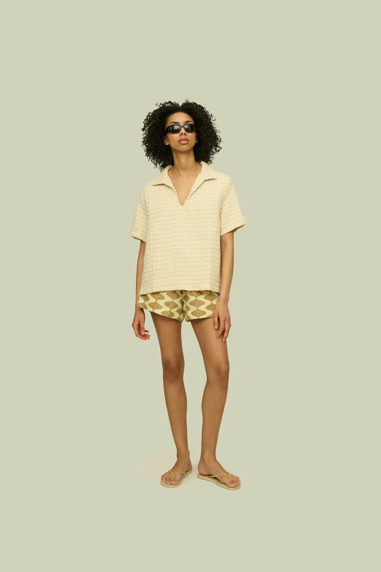 OAS Company - Ecru Jaffa Waffle Shirt