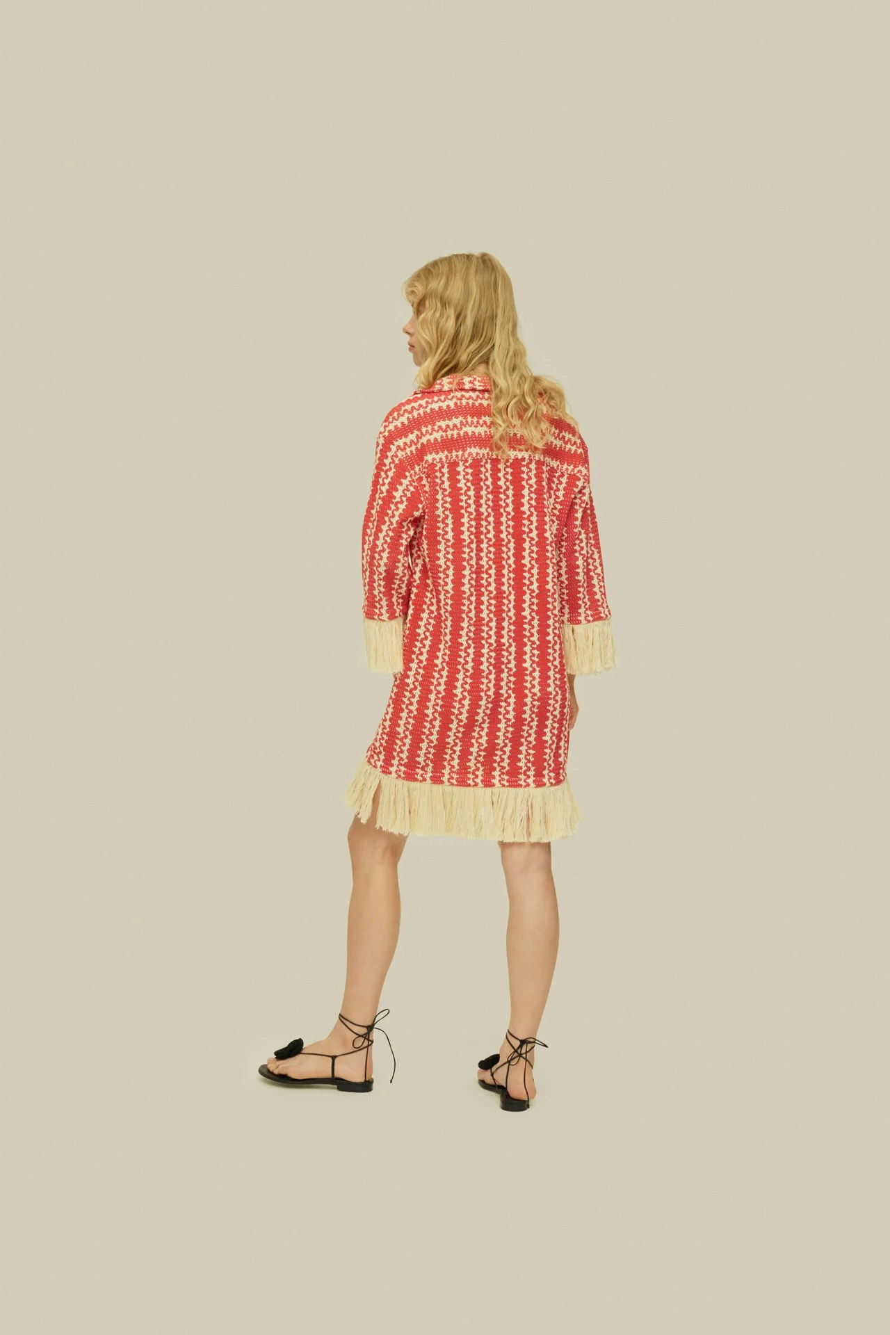 OAS Company - Red Scribble Aya Net Dress
