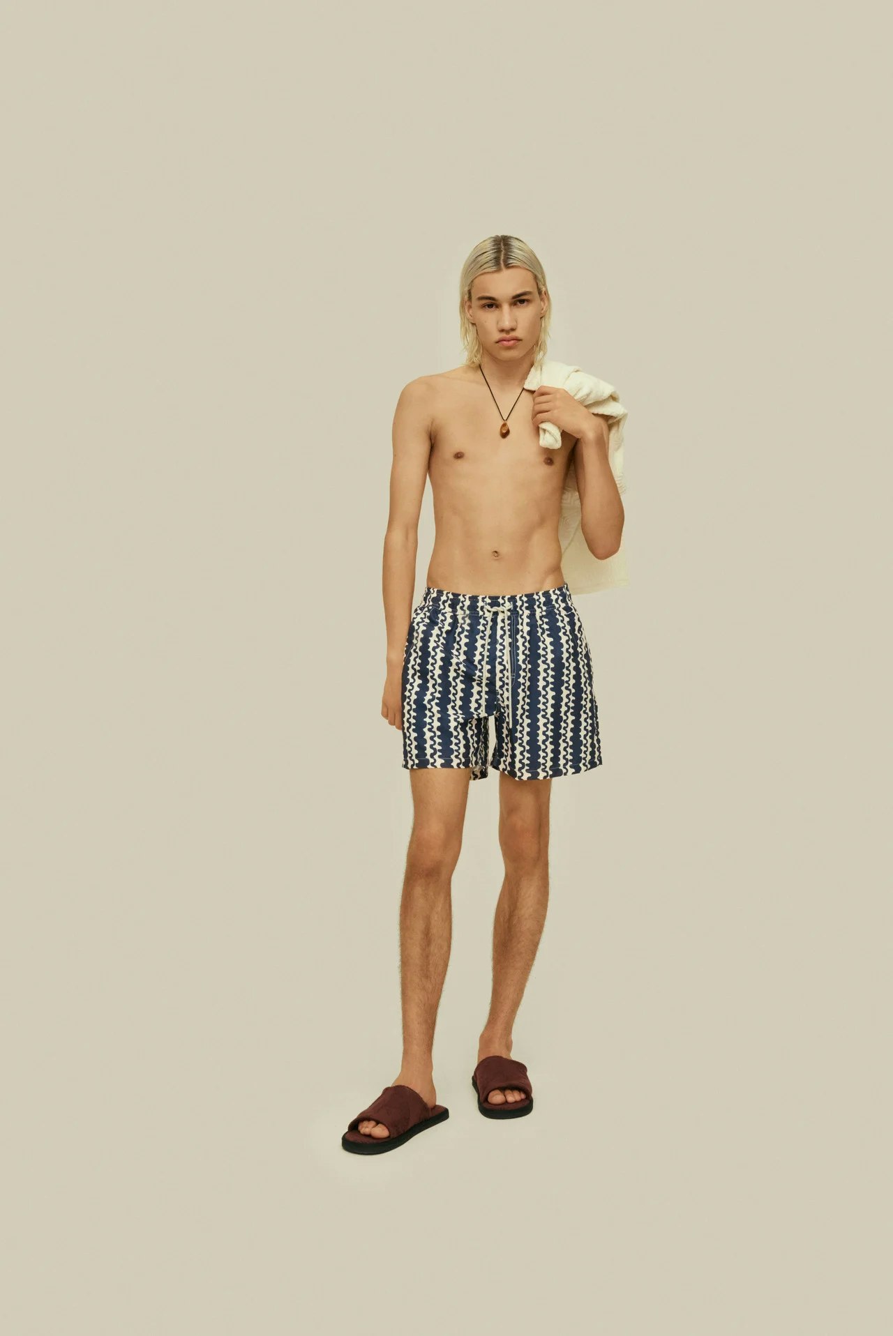 Oas Company - Blue Scribble Swim Shorts
