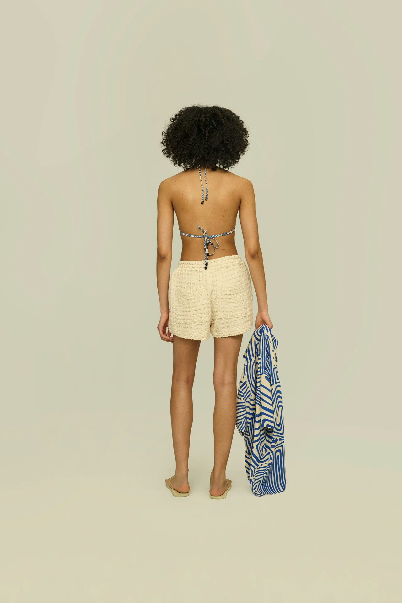 Oas Company - Ecru Drizzle Waffle Shorts