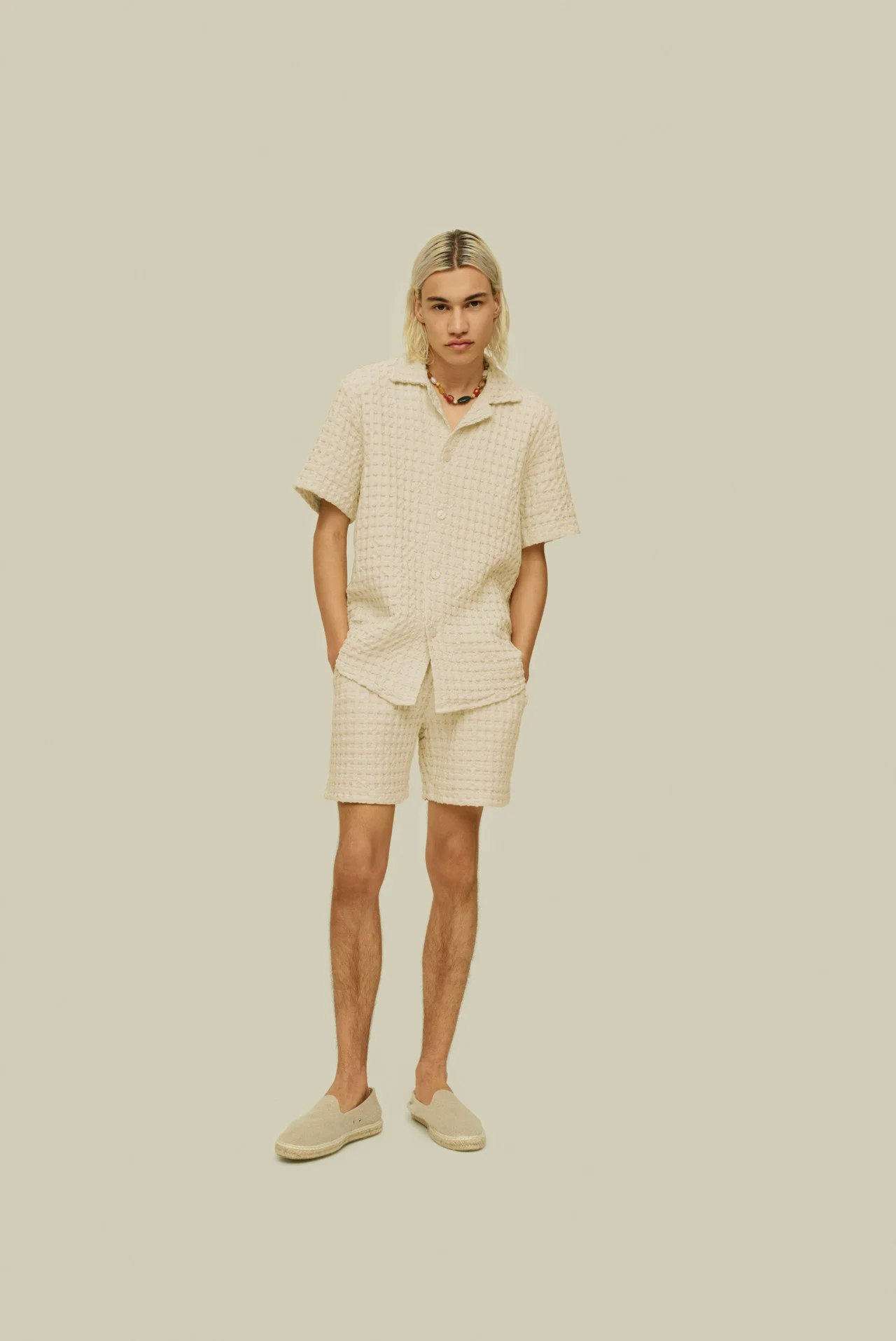 Oas Company - Ecru Cuba Waffle Shirt