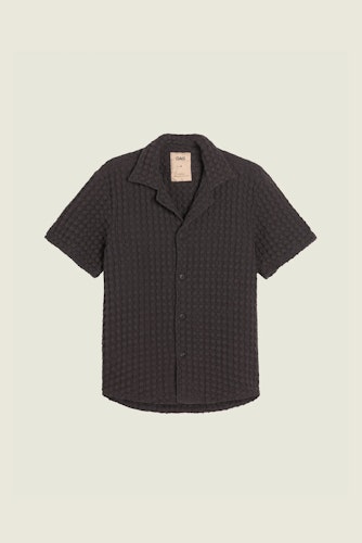 Oas Company - Nearly Black Cuba Waffle Shirt