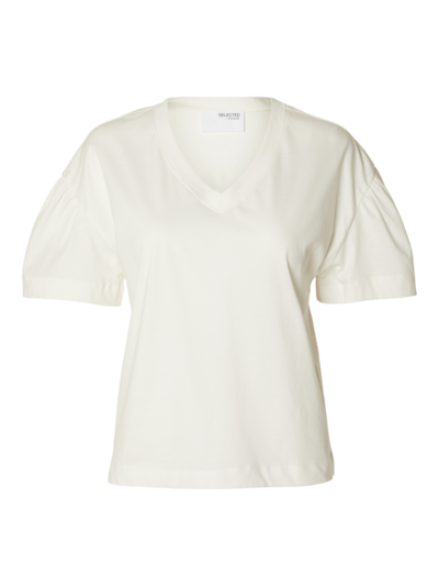 Selected Femme - SLFCARLI SS V-NECK TEE (White)