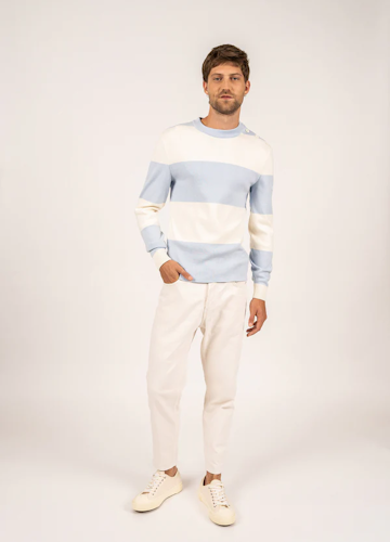 Saint James - Hague sailor-style jumper (Ciel/ Ecume)