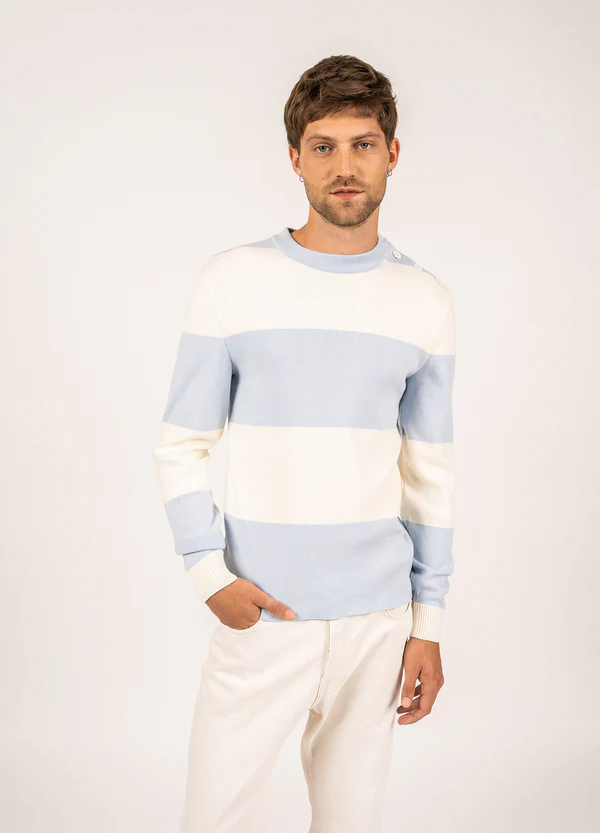 Saint James - Hague sailor-style jumper (Ciel/ Ecume)