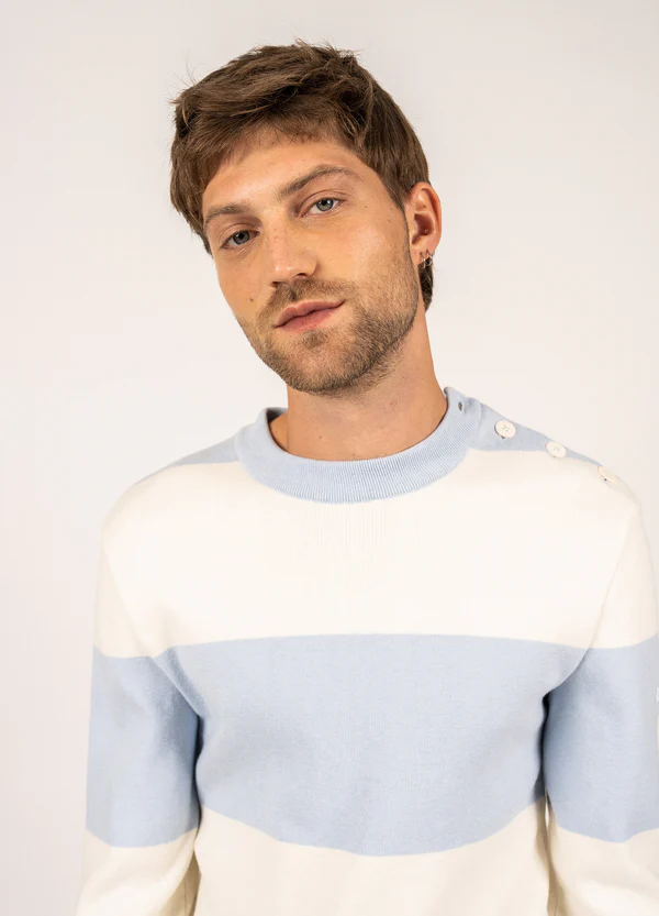 Saint James - Hague sailor-style jumper (Ciel/ Ecume)