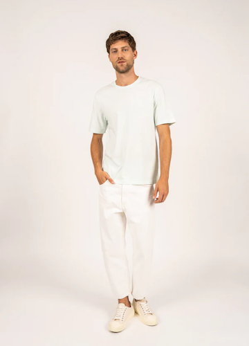 Saint James - Cédric t-shirt with boat print (Aloe)