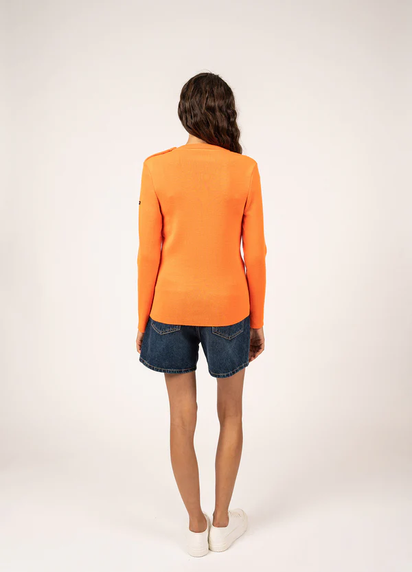Saint James - Marée authentic sailor jumper (Orange Fluo)