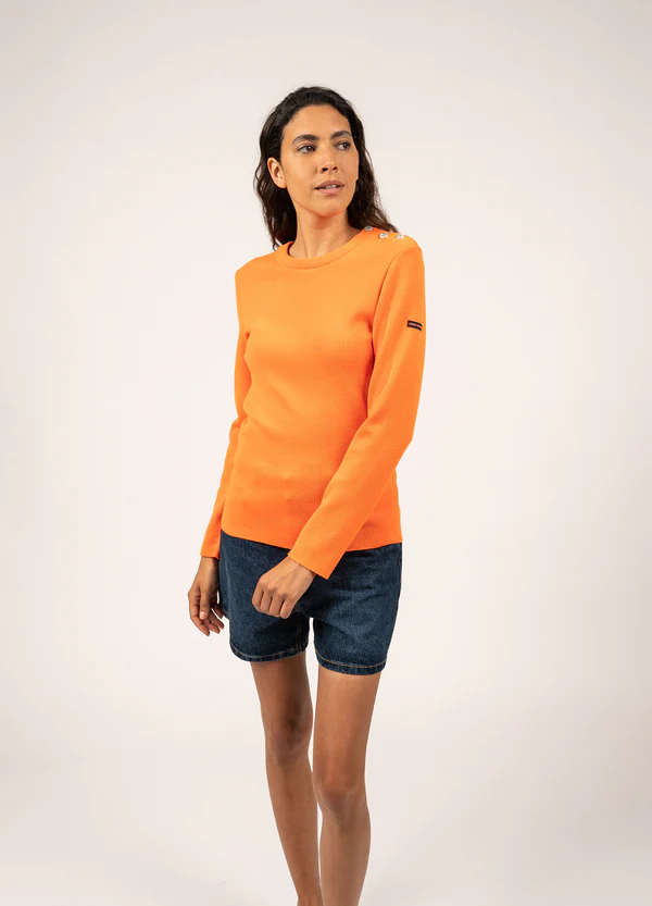 Saint James - Marée authentic sailor jumper (Orange Fluo)