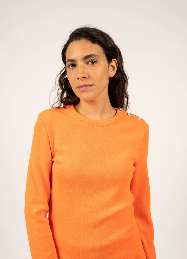 Saint James - Marée authentic sailor jumper (Orange Fluo)